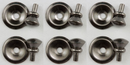 CLASSICS - 1" Scale Traditional Round Door Knob 6 Pack Pewter Dollhouse Miniature (05696)