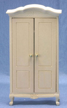 CLASSICS - 1 Inch Scale Dollhouse Miniature Bedroom Furniture - Wardrobe Unfinished (CLA08691)