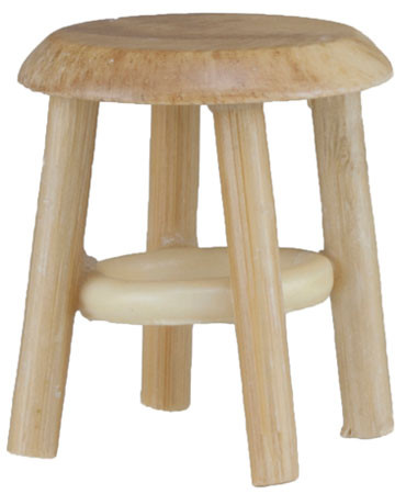 CLASSICS - 1 Inch Scale Dollhouse Miniature Kitchen Furniture - Stool Oak (CLA10022)