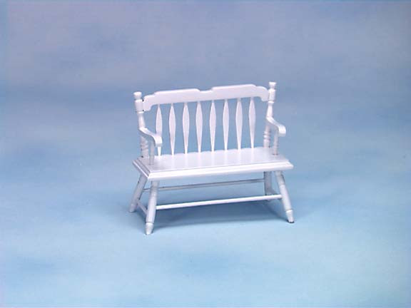 CLASSICS - 1 Inch Scale Dollhouse Miniature DEACON'S BENCH WHITE (10510)