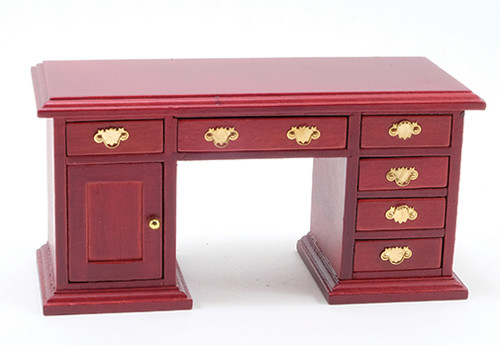 CLASSICS - 1 Inch Scale Dollhouse Miniature Office Den Furniture - Desk Mahogany (CLA10800)