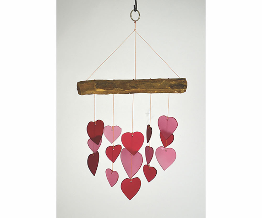 Gift Essentials Hearts Glass Chime - Thumbnail 2