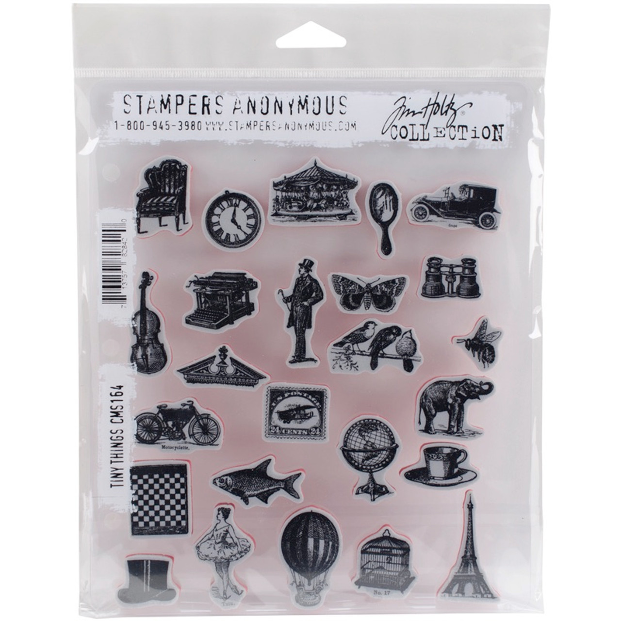 Tim Holtz Cling Stamps 7X8.5 Crazy Things
