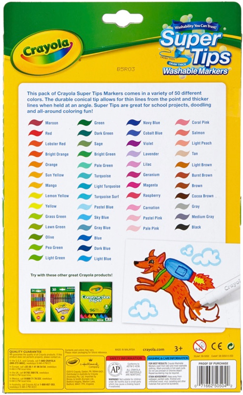 Crayola 24 Super Tips Washable Coloured Markers — Booghe