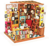 DIY Build Your Own Wooden Miniature Dollhouse Room Craft Kits with Miniatures, Furniture and LED Lighting included.