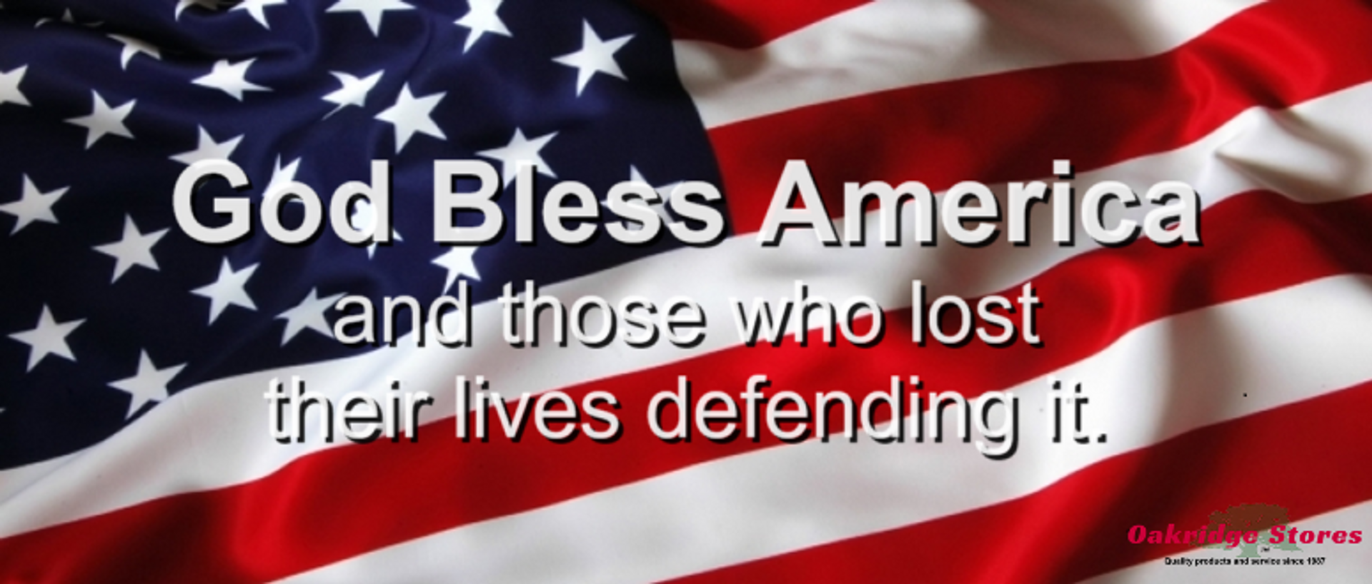 God Bless America and those who lost their lives defending it.