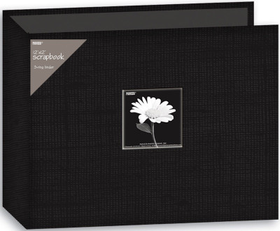 Pioneer 3-Ring Sewn Cover Album 12x12 Black Suede