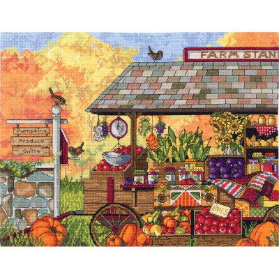 Janlynn Auction Day Counted Cross Stitch Kit 11.25X10.5 14 Count