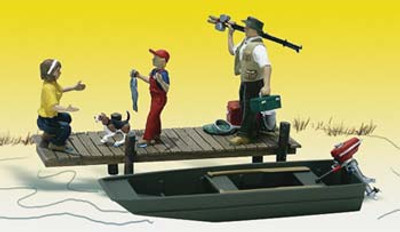 WOODLAND SCENICS - O Scale Family Fishing Miniature Figures Set (A2756)  724771027560 B001TMXEDS