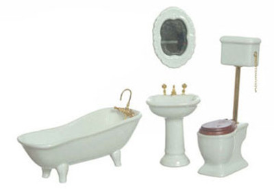 Dollhouse Chrysnbon Bathroom KIT Victorian Style Plastic 1:12 Scale  Miniature Bathtub Toilet Sink