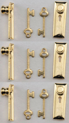 Olde Mountain Miniatures 1/12th Scale pr Miniature Suffolk Door Handles #C103 