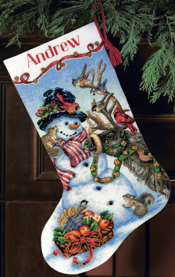 Dimensions Gold Collection Santa's Flight Stocking Counted Cross Stitch-16 Long 16 Count