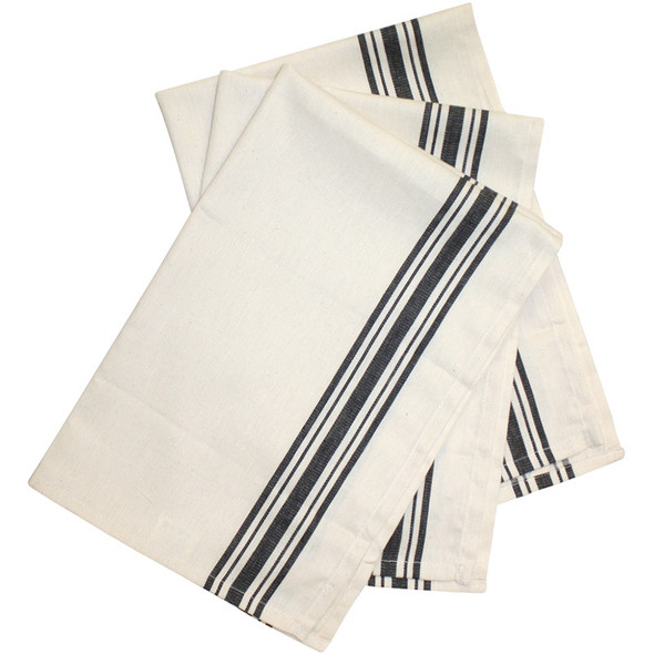 AUNT MARTHA'S - Stitch 'Em Up Retro Stripe Towels 18"X28" 3/pkg-black stripe (pkblk-hb) 043272011787
