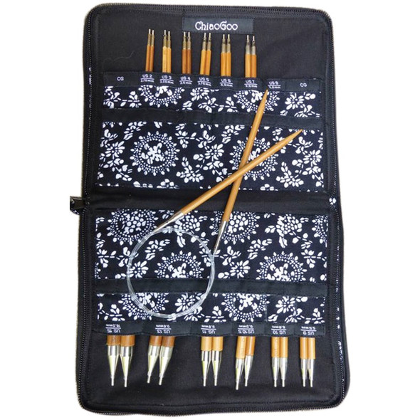 CHIAOGOO - Spin Bamboo Interchangeable Knitting Needle 5" Tip Set-Complete (2500-c) 812208023541