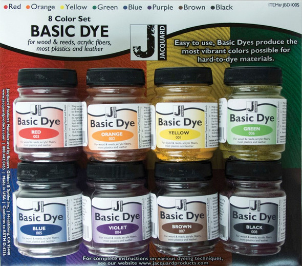 JACQUARD - Basic Dye Set .5oz 8/Pkg - (JBD110S) 743772031437