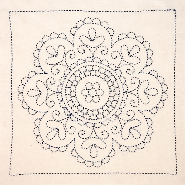 TULIP NEEDLE - Sashiko World Hungary Stamped Embroidery Kit-Rose Medallion (ksw-012e) 846550016227
