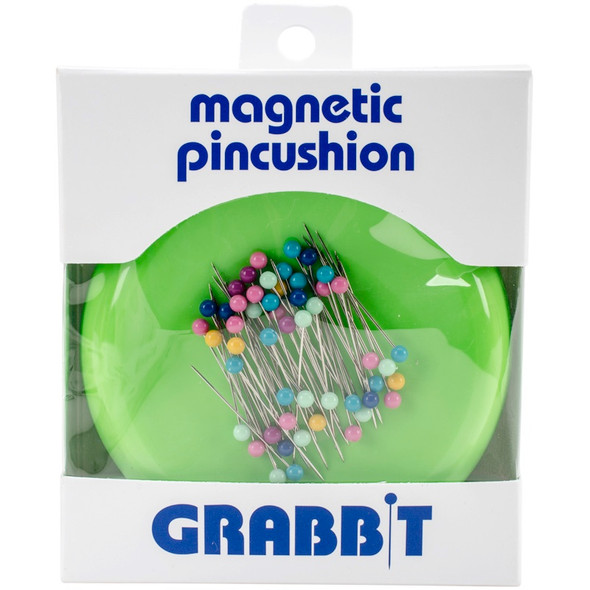 EURO-NOTIONS - Grabbit Magnetic Pincushion With 50 Pins-Lime (4577) 081196004577