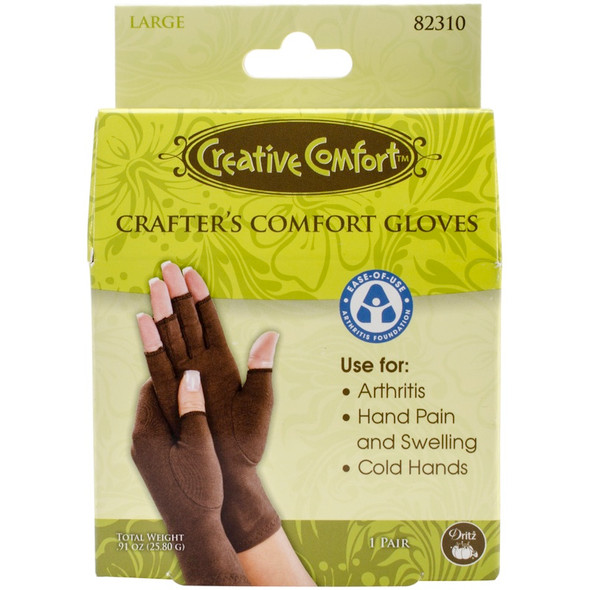 DRITZ - Creative Comfort Crafter's Comfort Gloves 1 Pair-Large (823CG-10) 072879823103