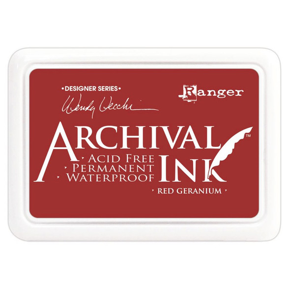 RANGER - Wendy Vecchi Designer Series Archival Ink Pad-Red Geranium (AID-38993) 789541038993