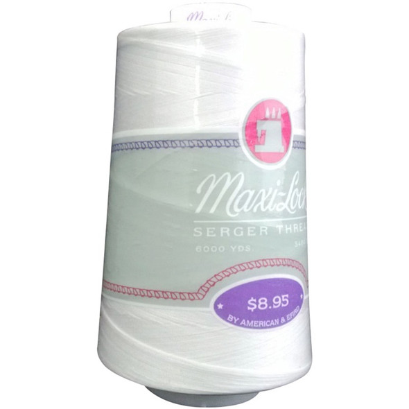 AMERICAN & EFIRD - Maxi-Lock Cone Thread 6,000yd-White (Art60-32109) 036771600019