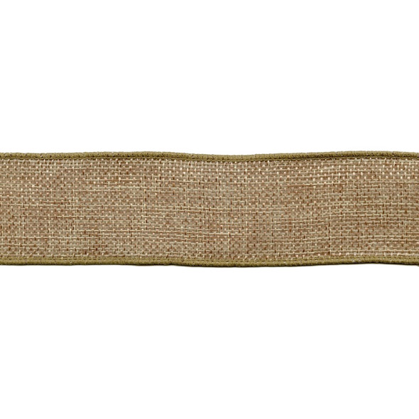 MAY ARTS - Wired Faux Burlap Ribbon 1-1/2"X25yd-Natural (445-15-10) 848208003085