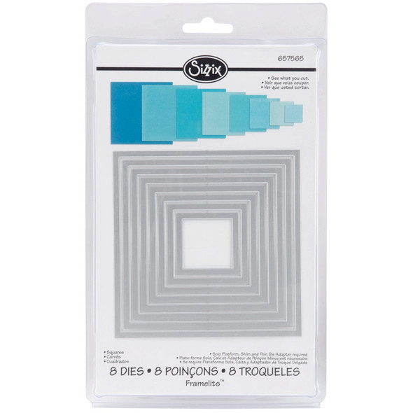 SIZZIX - Framelits Dies 8/Pkg- Squares (657565) 841182061959