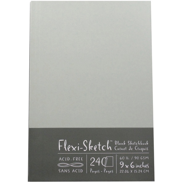 GLOBAL ART - Flexi-Sketch Blank Sketch Book 6"X9"-120 Sheets - Mist (969140) 696844691407