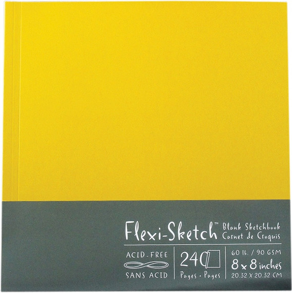 GLOBAL ART - Flexi-Sketch Blank Sketch Book 8"X8"-120 Sheets - Butternut (969150) 696844691506