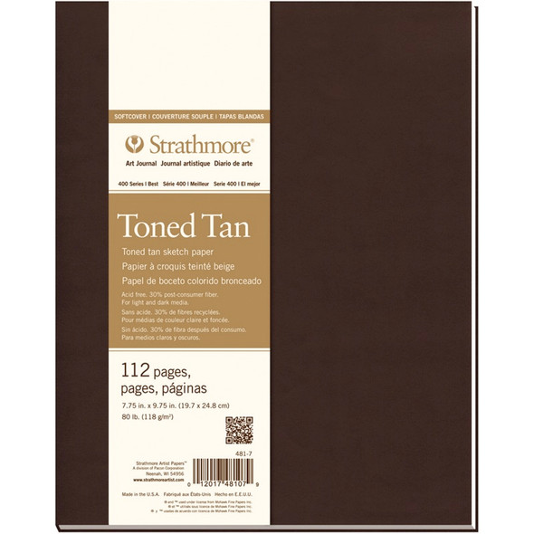 STRATHMORE - Toned Sketch Softcover Journal 7.75"X9.75"-Tan 56 Sheets (62481700) 012017481079