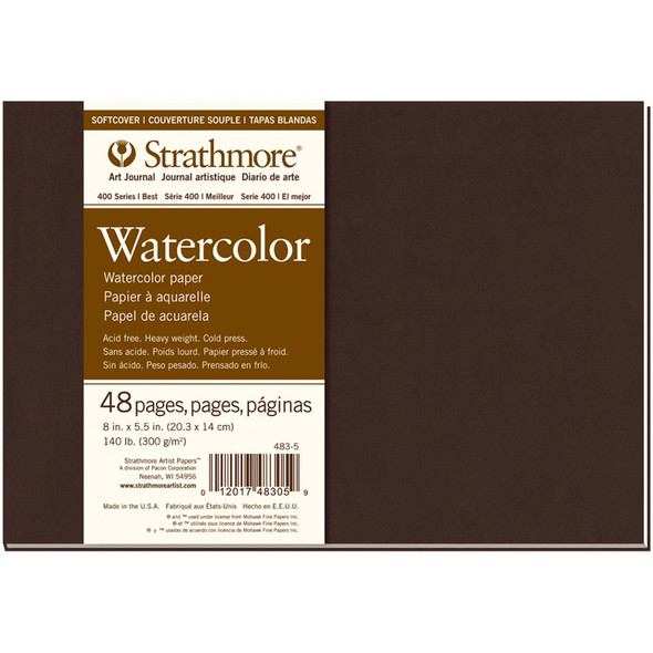 STRATHMORE - Softcover Watercolor Journal 8"X5.5"-24 Sheets (62483500) 012017483059