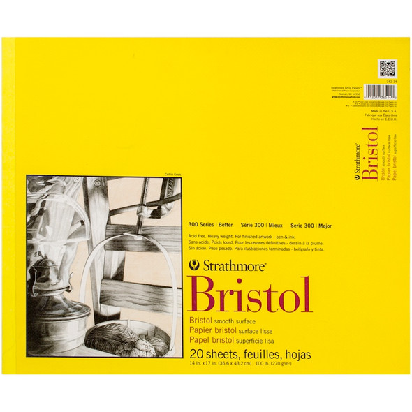STRATHMORE - Bristol Smooth Paper Pad 14"X17"-20 Sheets (342140) 012017365140