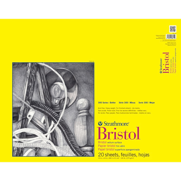 STRATHMORE - Bristol Vellum Paper Pad 19"X24"-20 Sheets (342119) 012017366192