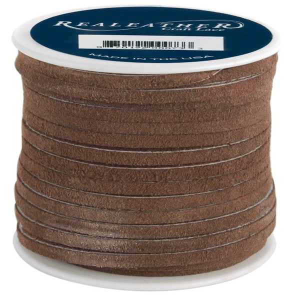 REALEATHER CRAFTS - Suede Lace .125"X25yd Spool-Cafe (SOS25-2003) 870192000757