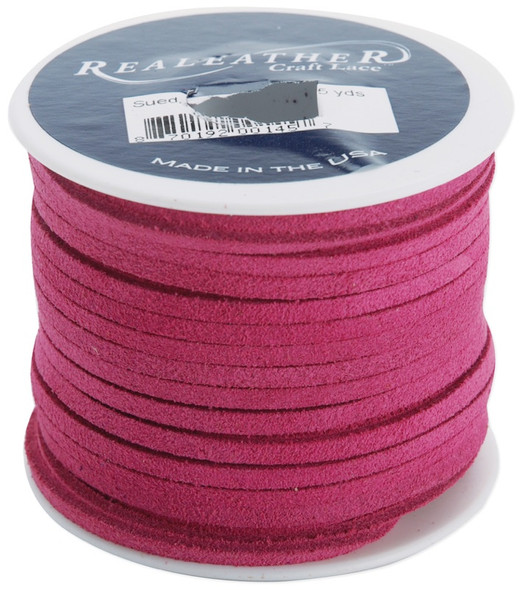 REALEATHER CRAFTS - Suede Lace .125"X25yd Spool-Pink (SOS25-2023) 870192005240