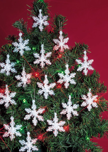 BEADERY - Holiday Beaded Ornament Kit-Mini Snowflakes 2" Makes 24 (BOK-5500) 045155887984