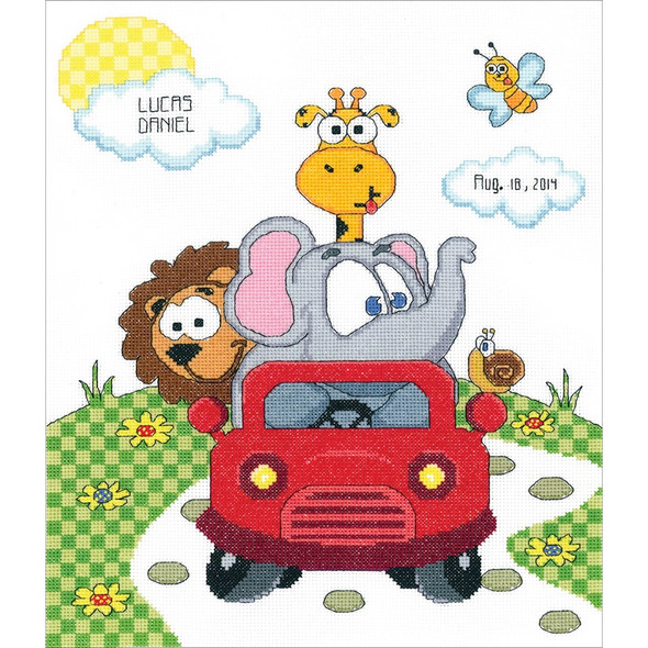 JANLYNN - Animal Fun Ride Sampler Counted Cross Stitch Kit-11"x14" 14 count (21-1775) 049489007162