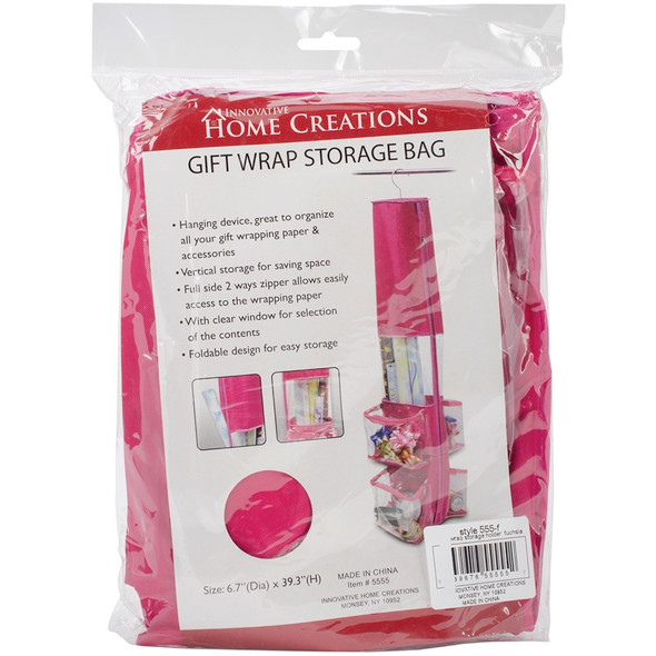 INNOVATIVE HOME CREATIONS - Gift Wrap Storage Bag-12"X59" Fuchsia (5555-F) 039676555552