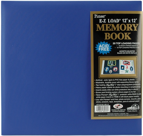 PIONEER - Pastel Leatherette Post Bound Album 12"X12"-Sea Blue (MB10P-60659) 023602606593