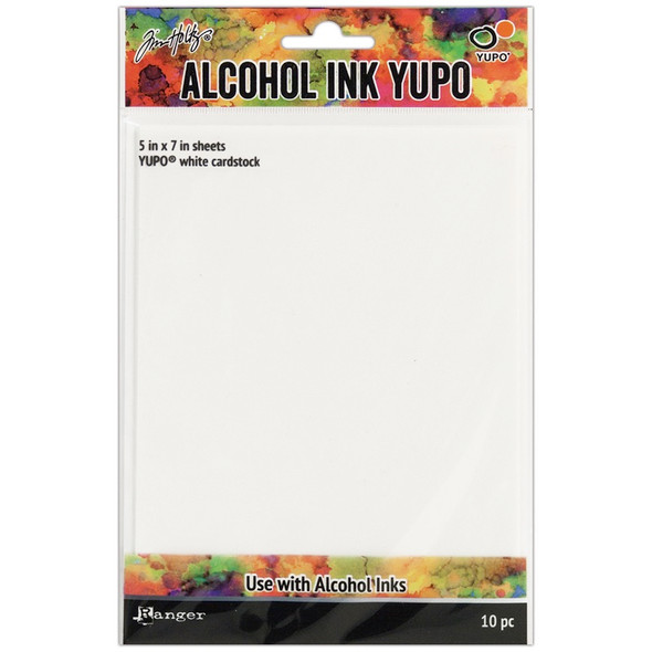 RANGER - Tim Holtz Alcohol Ink White Yupo Paper 10 Sheets-5"X7" (TAC49715) 789541049715