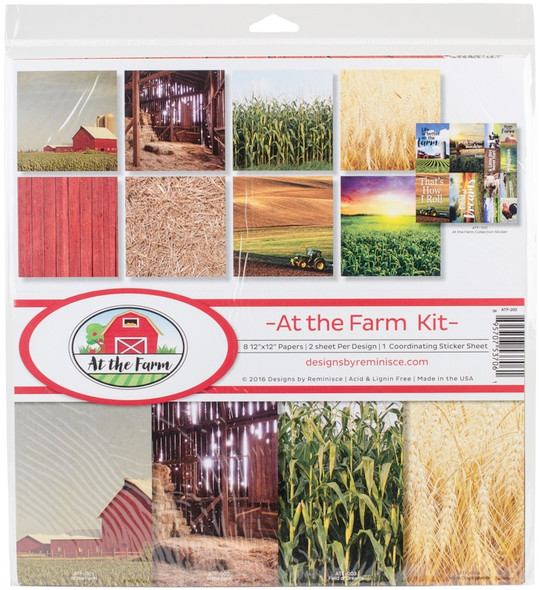 REMINISCE - Collection Kit 12"X12"-At The Farm Scrapbooking Paper (ATF200) 895707537061