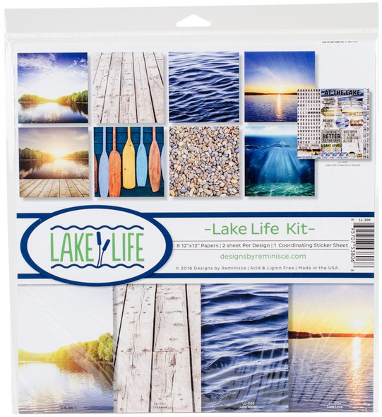 REMINISCE - Collection Kit 12"X12"-Lake Life Scrapbooking Paper (LL200) 895707538068