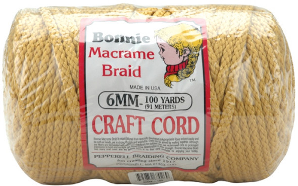 PEPPERELL - Bonnie Macrame Craft Cord 6mmx100yd-Gold (BB6-100-026) 725879670269