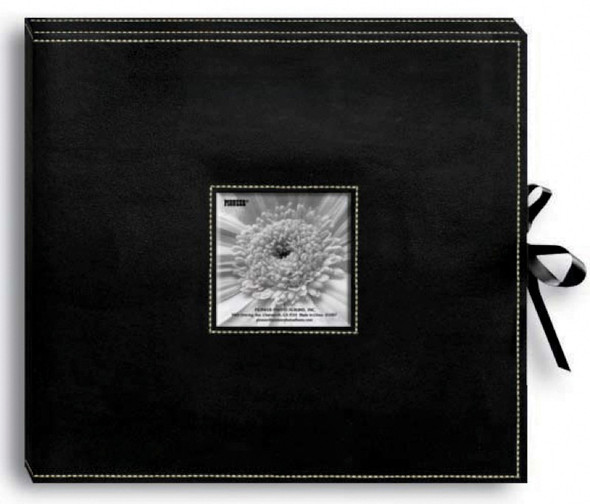 PIONEER - 3-Ring Sewn Leatherette Album Box 13"X14.5"-Black (SBX-12BK) 023602622951