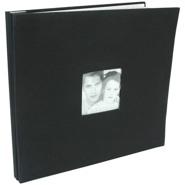 MBI - Fashion Fabric Post Bound Album With Window 12"X12"-Black (8025-10) 046909025102