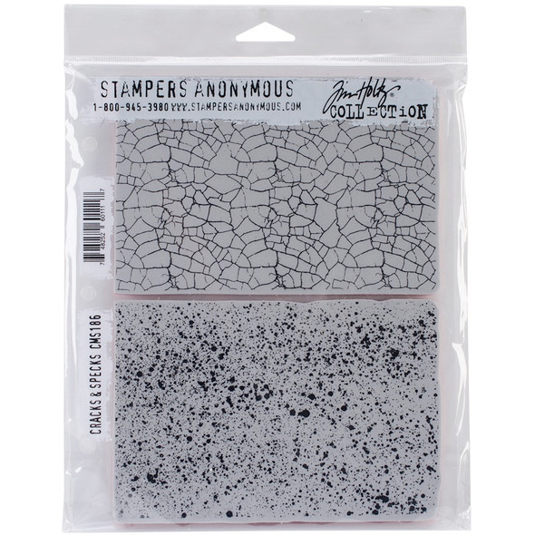 STAMPERS ANONYMOUS - Tim Holtz Cling Stamps 7"X8.5"-Cracks & Specks (CMS-186) 748252601117