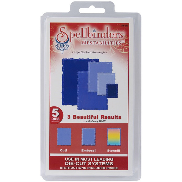 SPELLBINDERS - Nestabilities Dies-Deckled Rectangles Large (S4202) 879216006027