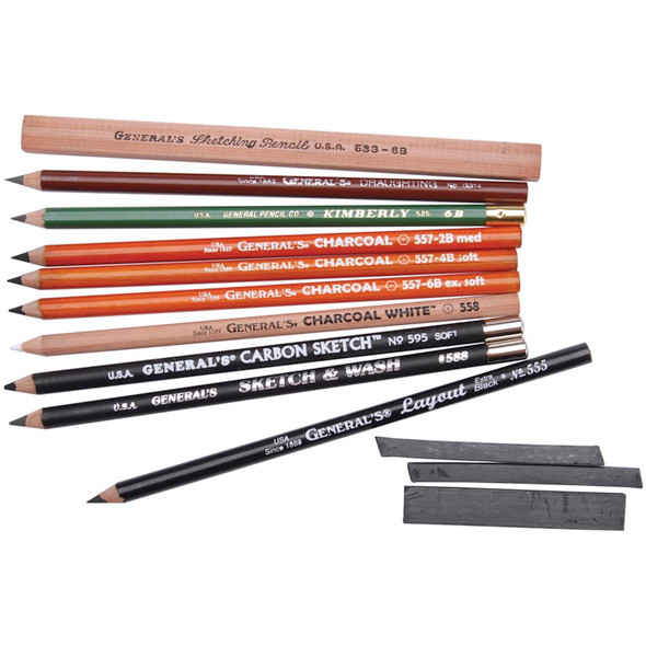 GENERAL PENCIL - Drawing Pencil Kit 12pcs - (10) 044974105576