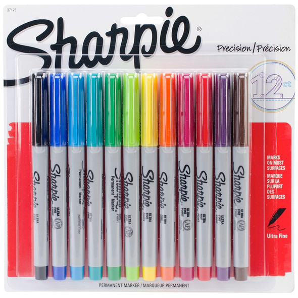 SANFORD - Sharpie Ultra Fine Point Permanent Markers 12/Pkg-Assorted Colors (37175PP) 071641371750