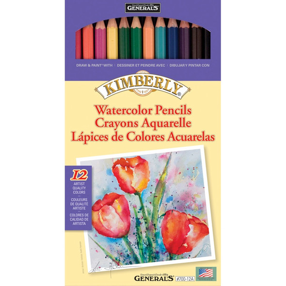 GENERAL PENCIL - Kimberly Watercolor Pencils 12/Pkg - (70012A) 044974070126