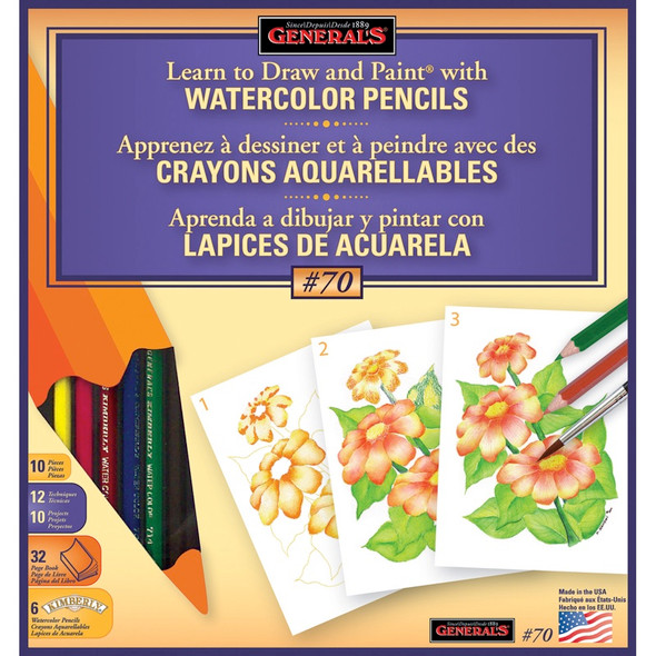 GENERAL PENCIL - Learn Watercolor Pencil Techniques Now! Kit - (70GP) 044974000703